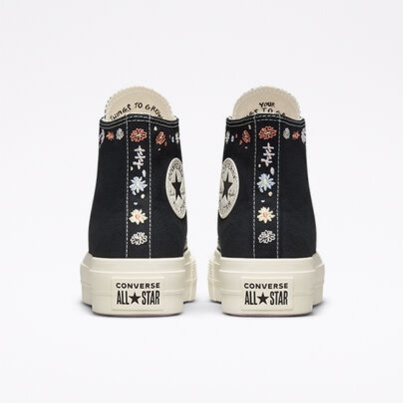 Converse CTAS Lift  Hi Platform Embroidered Floral Women's Sz: A01592C - Picture 4 of 15